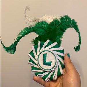 Luigi Steampunk Feathered Unique Hair Clip